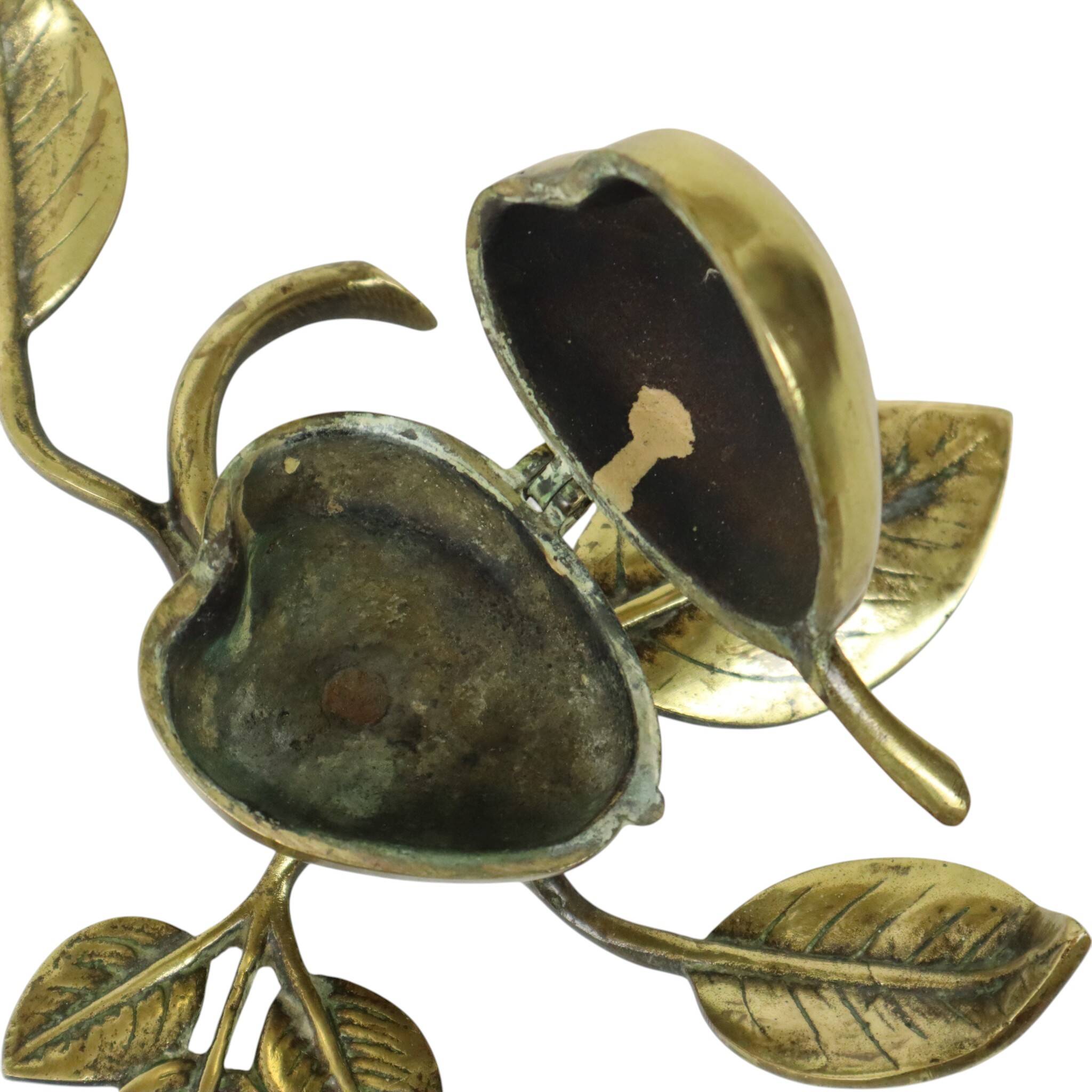 French Art Nouveau Jewelry Box Ashtray Bronze Pear 1920s