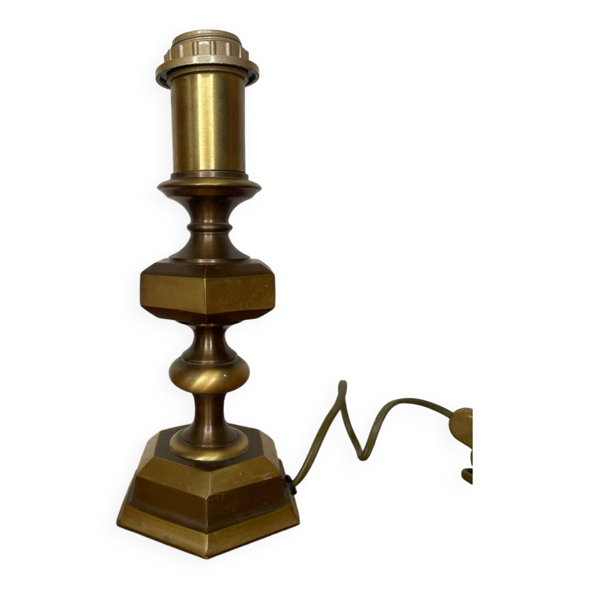 Antique brass lamp base