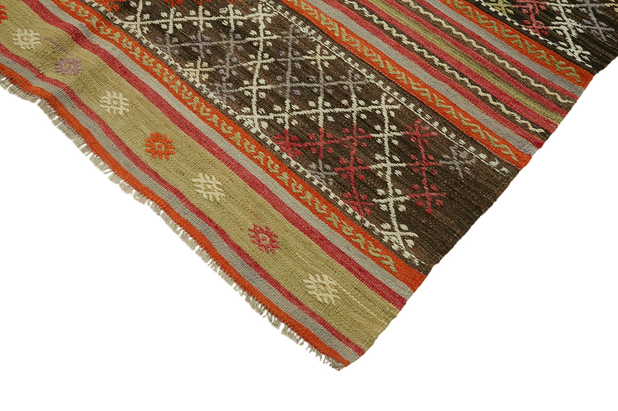 Turkish Handmade Vintage Anatolian Kilim 174 cm x 255 cm