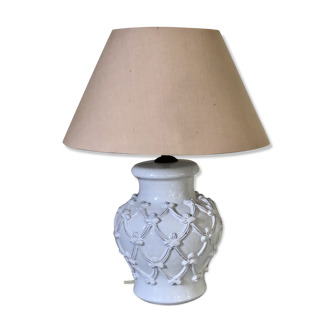 Vintage enamelled ceramic lamp