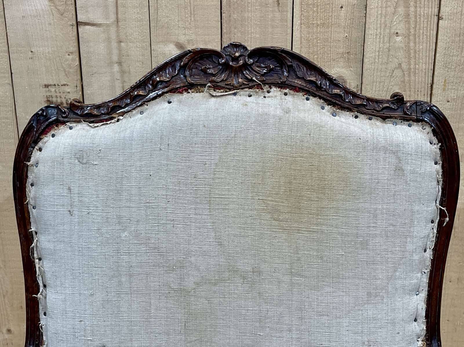 Regency period armchair in 18th century walnut to be reupholstered