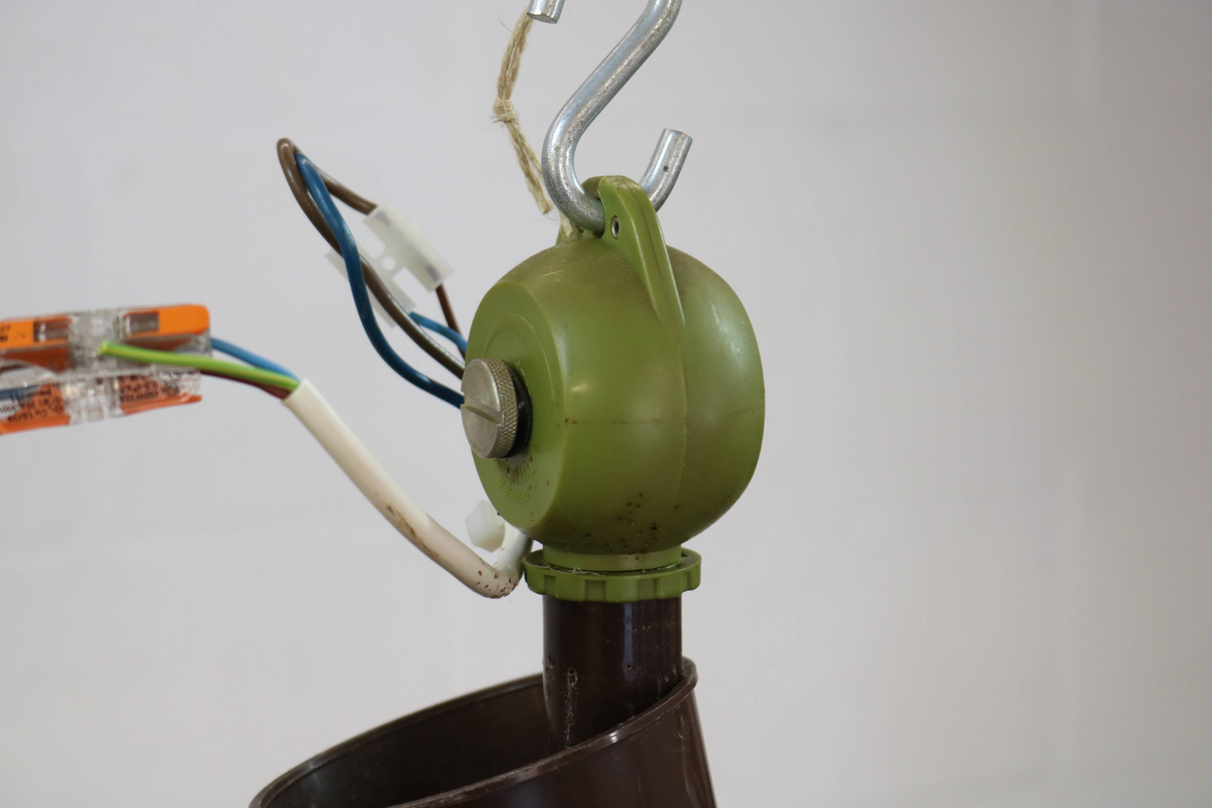 Fog and Morup Mid Century Modern Brass Pendant Lamp, Danish 1960s Brown XL