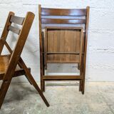Pair of wooden folding chairs
