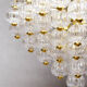 Venini mid century italian flushmount murano glass bubbles and brass chandelier
