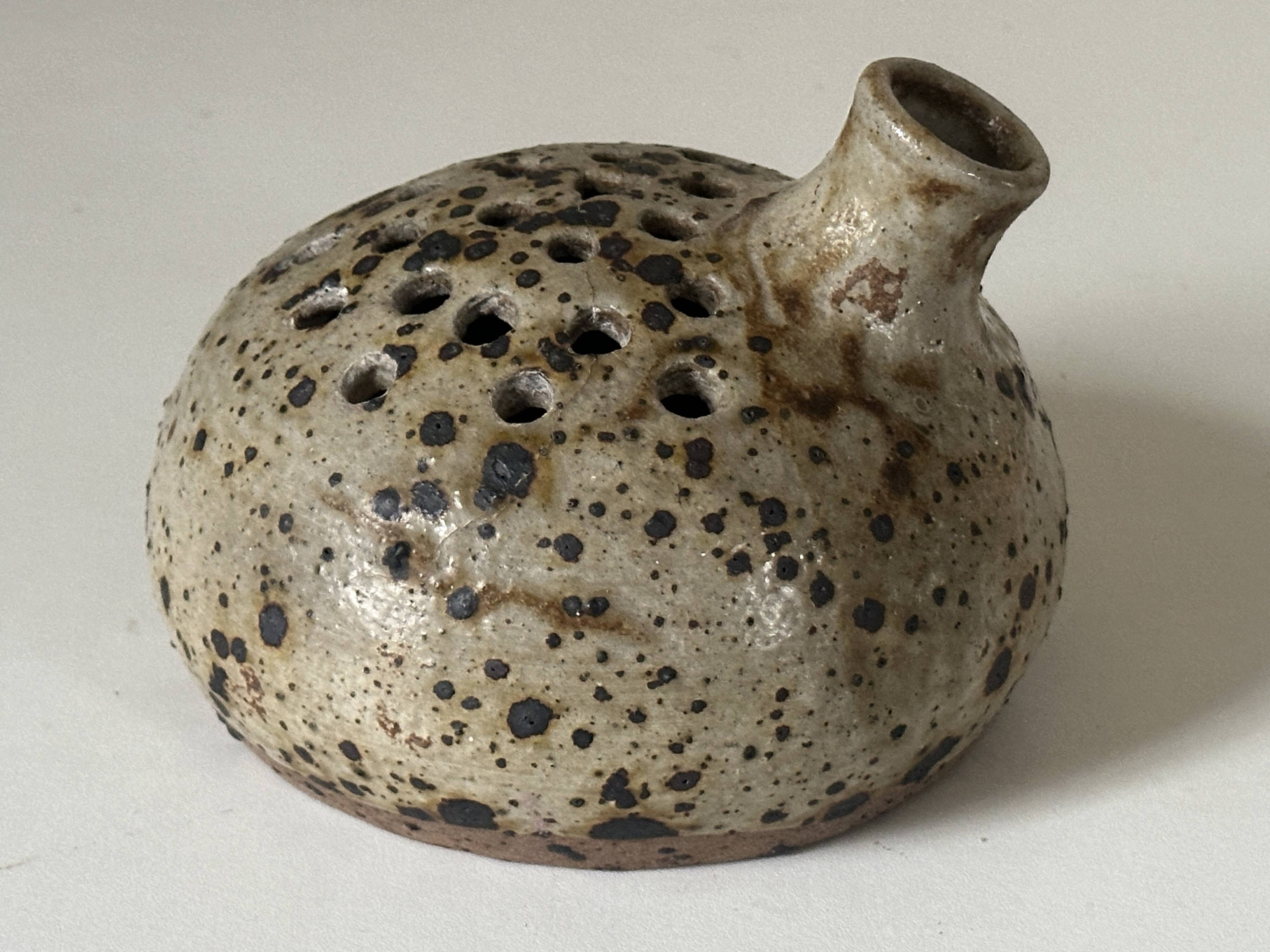 Vintage pyrite stoneware ceramic vase design from the 60s