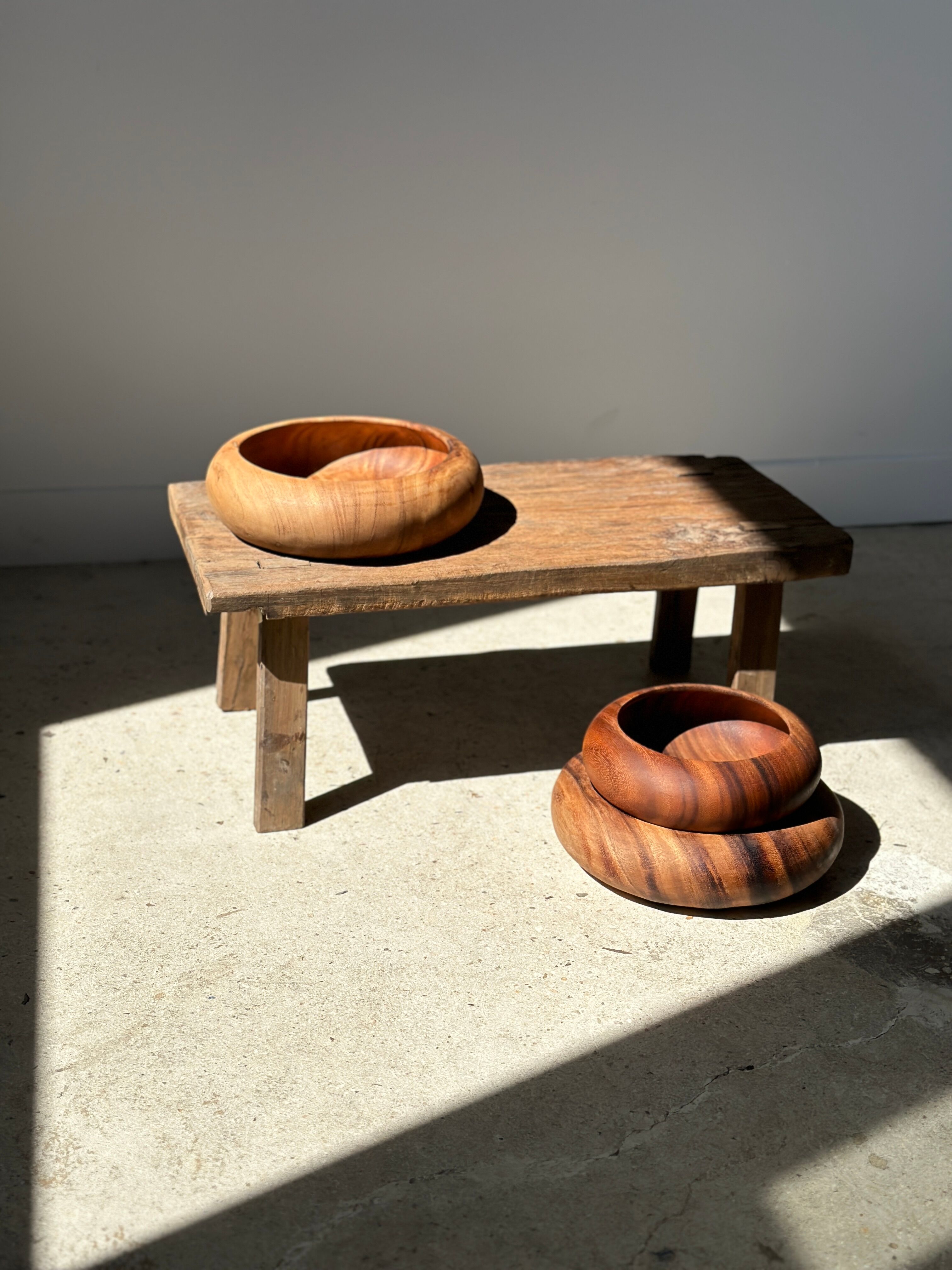 Bowl or monoxyl teak cut d:25.5