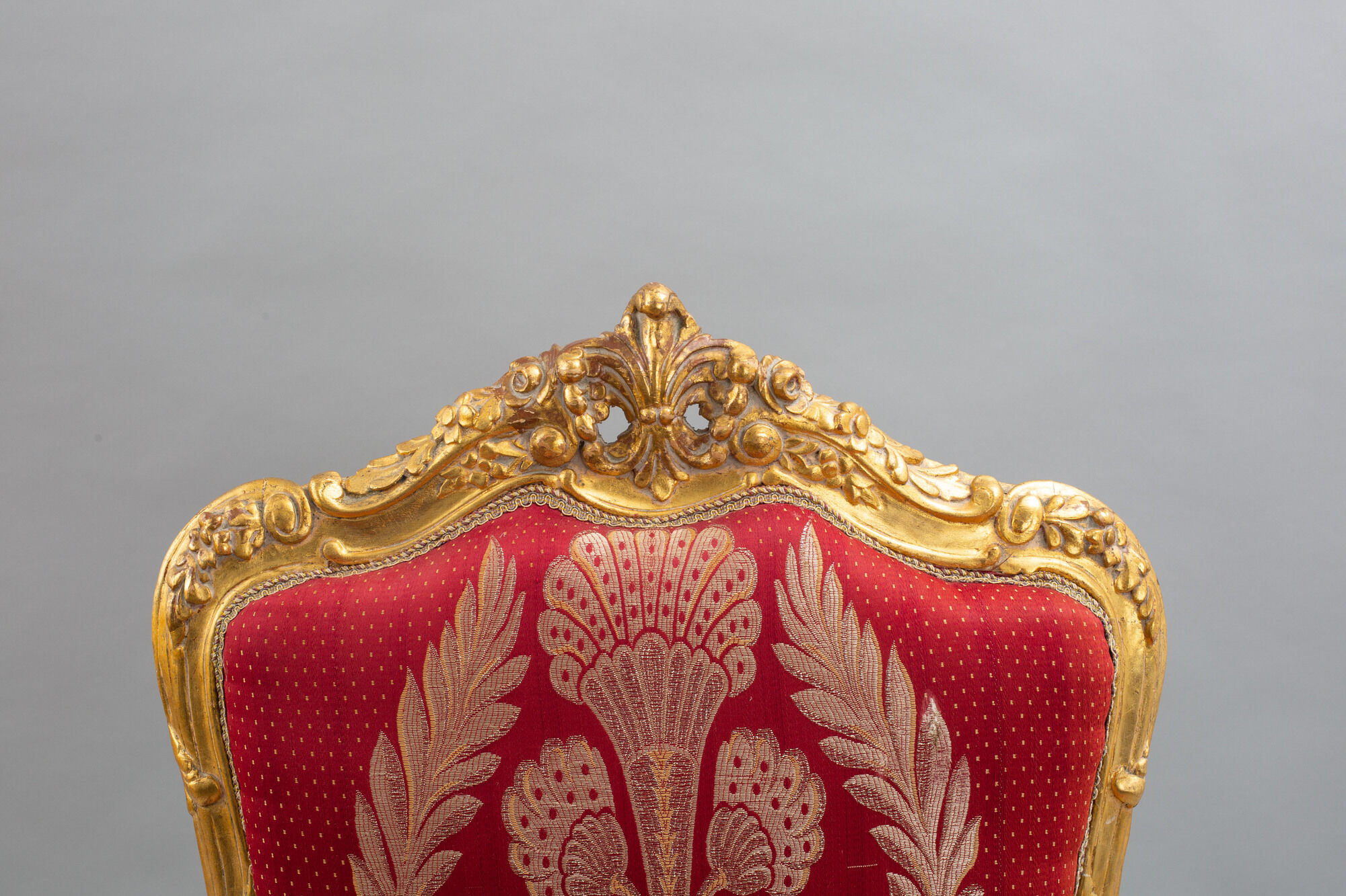 Pair of red and gold armchair Louis XV style