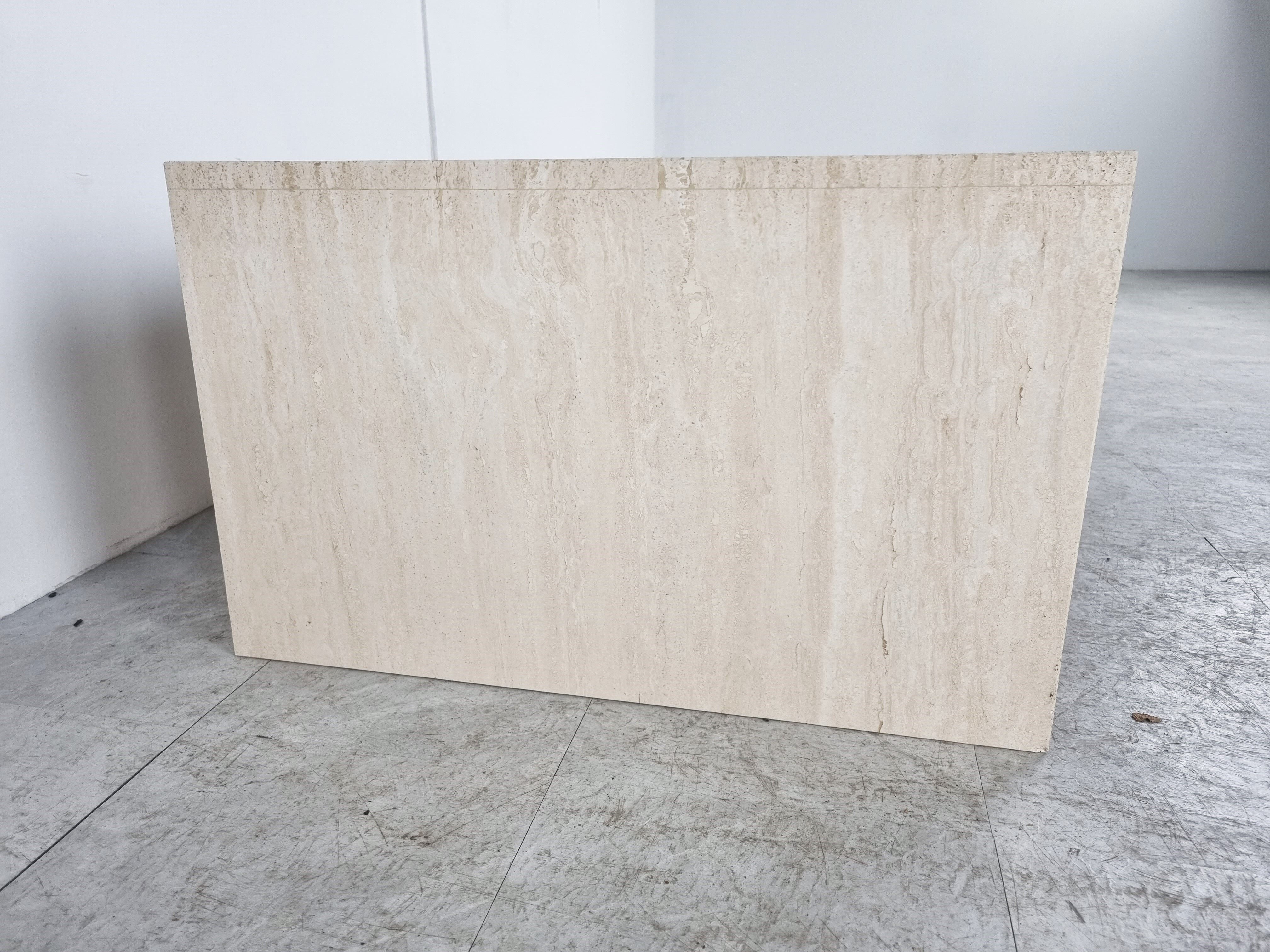 Pair of vintage travertine coffee or side tables, 1970s