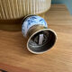 Antique porcelain pepper mill with floral design and gold-plated metal / brass –