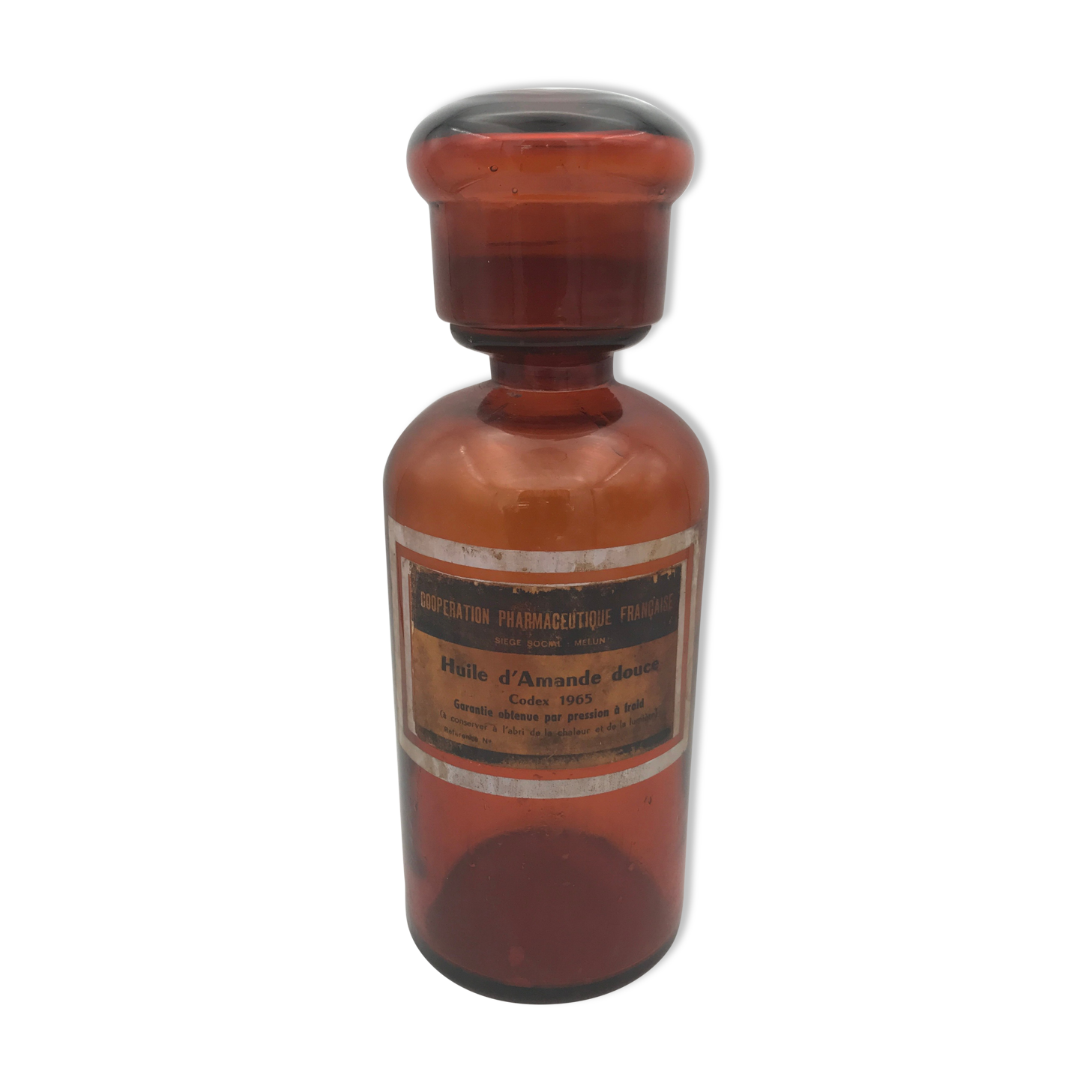 Old pharmacy jar bottle in blown glass 26 cm