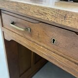 Oak and veneer counter or desk