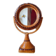 Woven wicker standing mirror