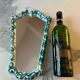 Miroir en céramique verte et blanche par Gmundner Keramik, Autriche, années 1960.