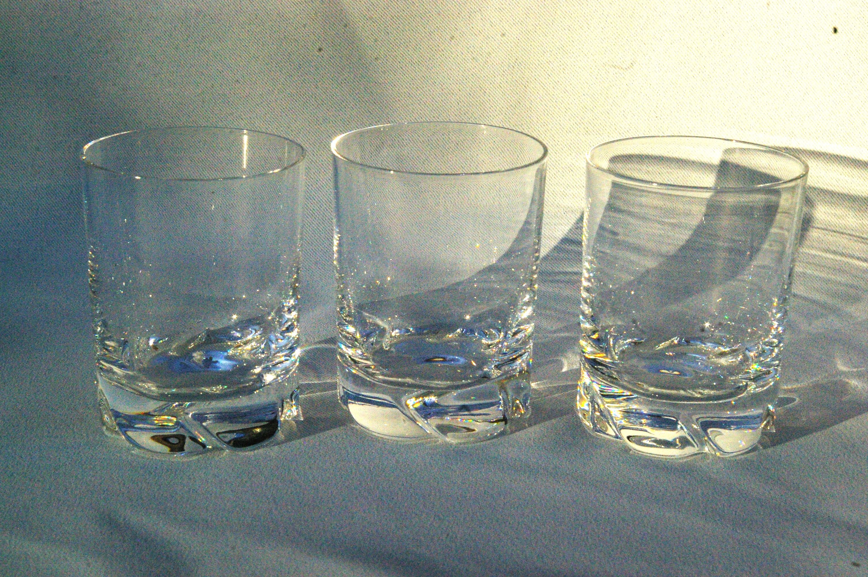 3 glasses of Whisky Rum Porto crystal cups of Daum model Blanzey H 7,7cm