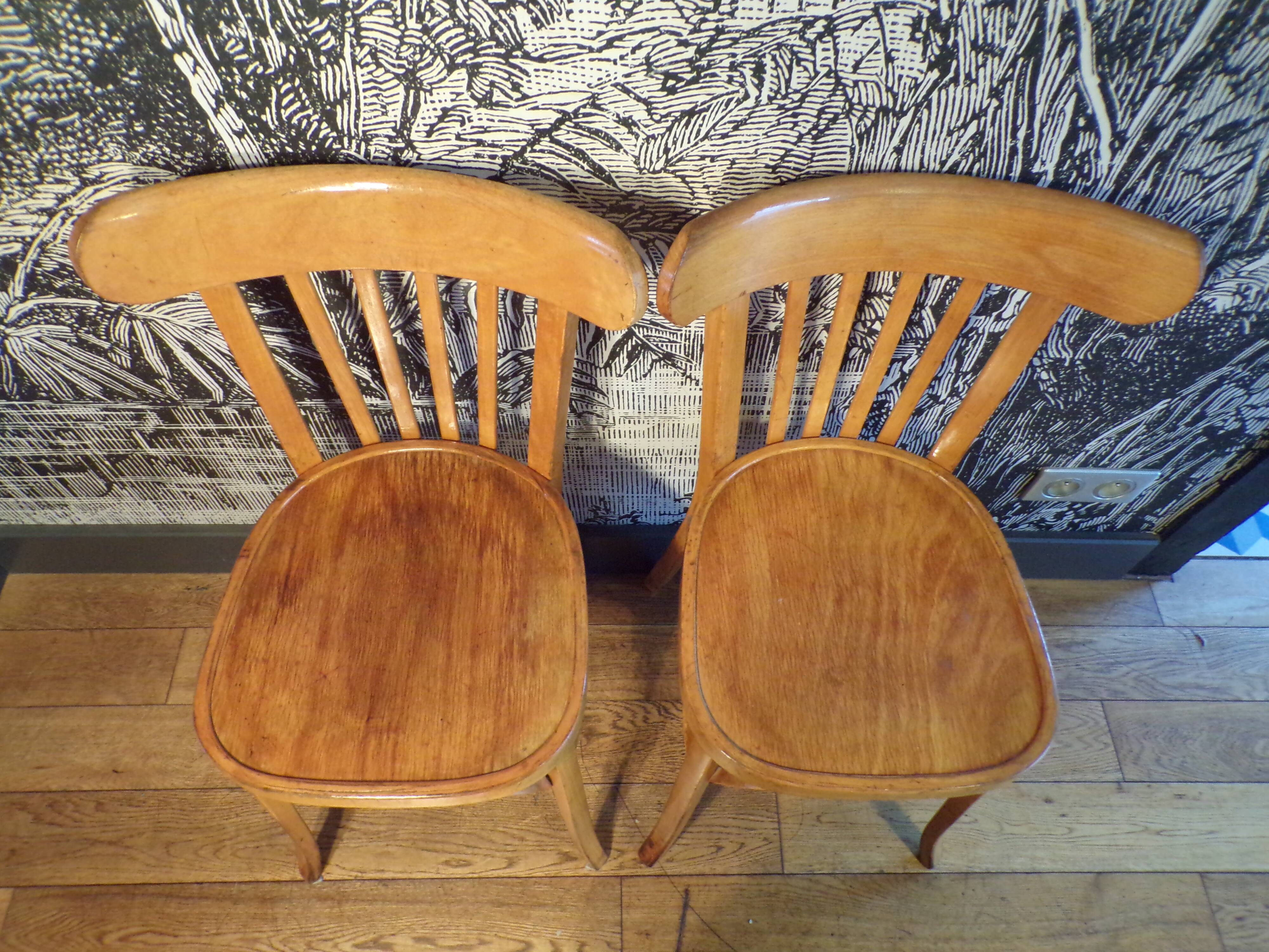 Paire de chaises de bistrot Baumann vintage