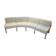 Banquette modulaire courbe Bene cuir crème – 24 modules – Autriche 2008
