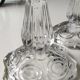 Pair of Bougeoirs Torches/Moulded glass, floral/godronnée shape. Glassworks of Portieux. 50s.