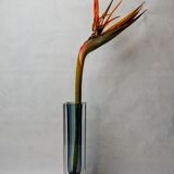 Blue grey cubic sommerso vase by seguso, murano, Italy, 1970