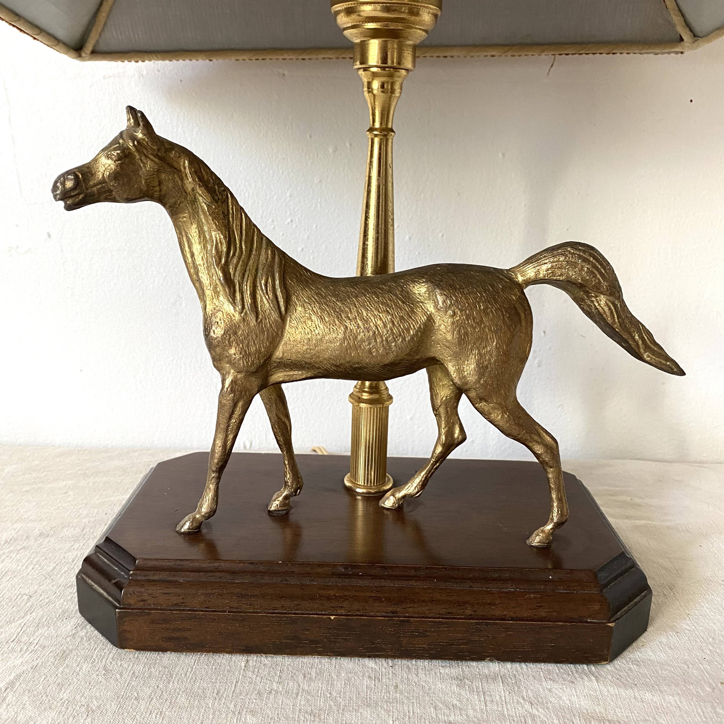 Lampe cheval années 60-70