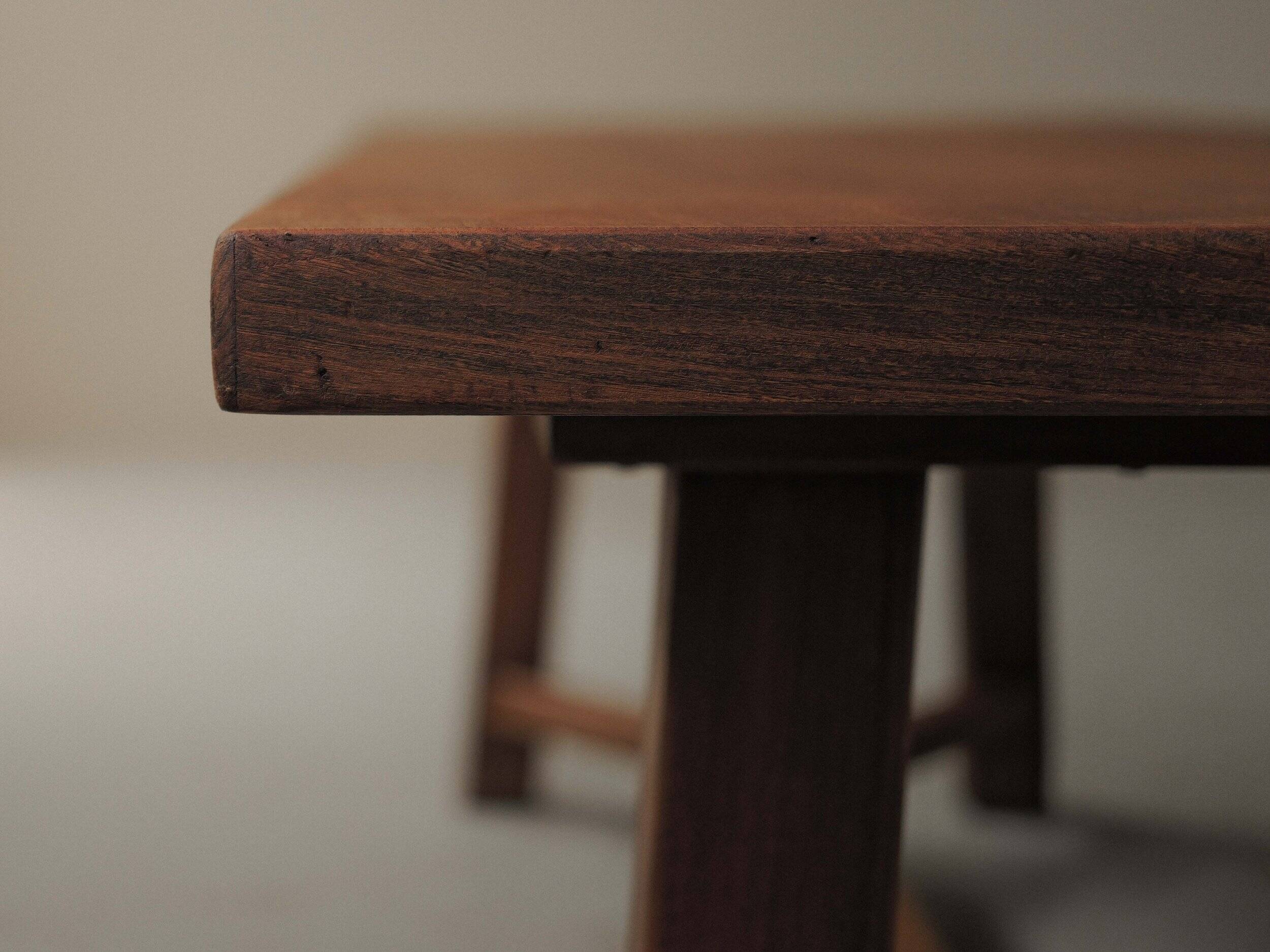 Large handcrafted oak table, France, circa 1970.