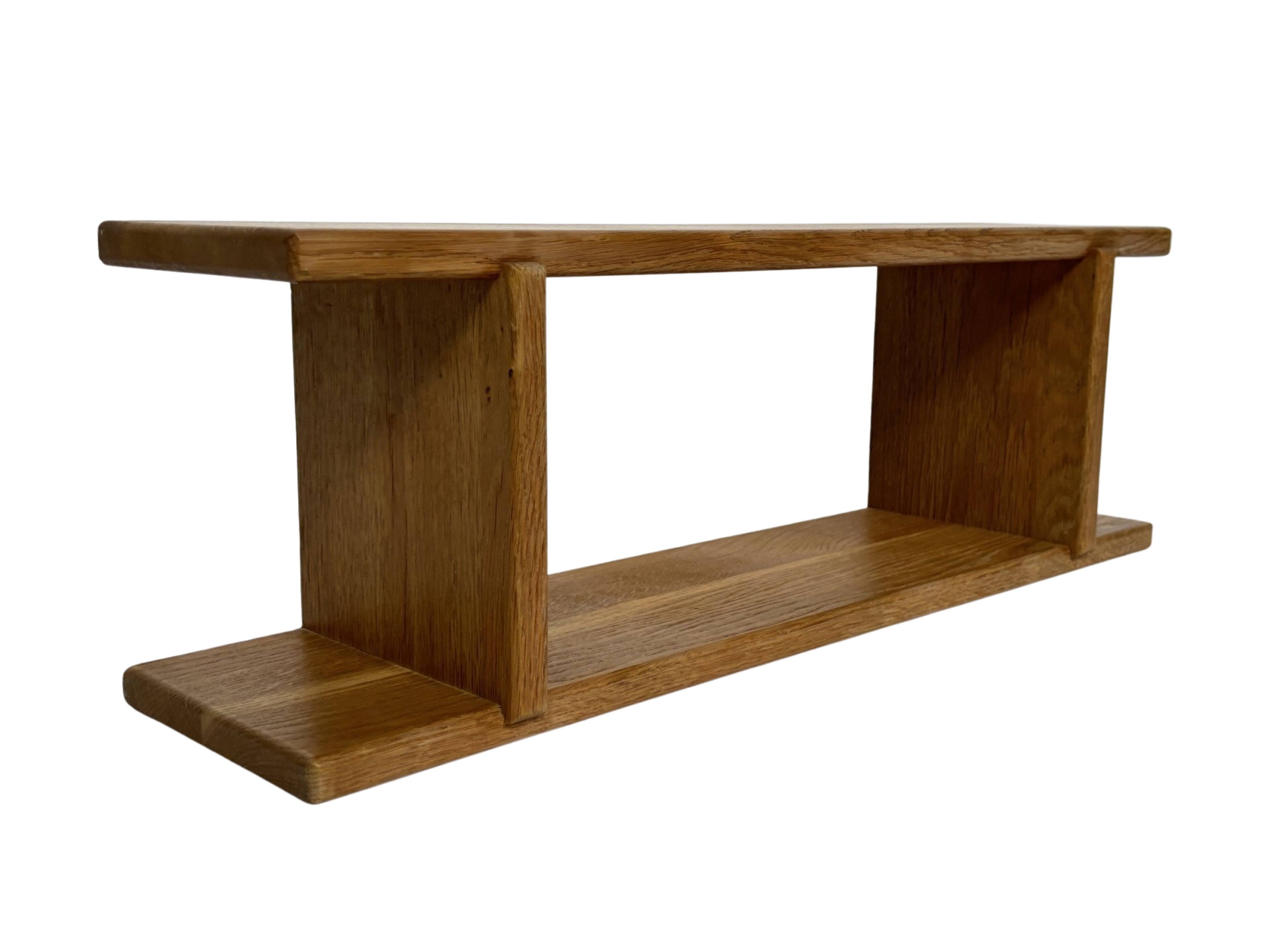 Vintage oak wall / book shelf 1970s wood minimalist design