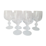 Set of 6 engraved crystal glasses