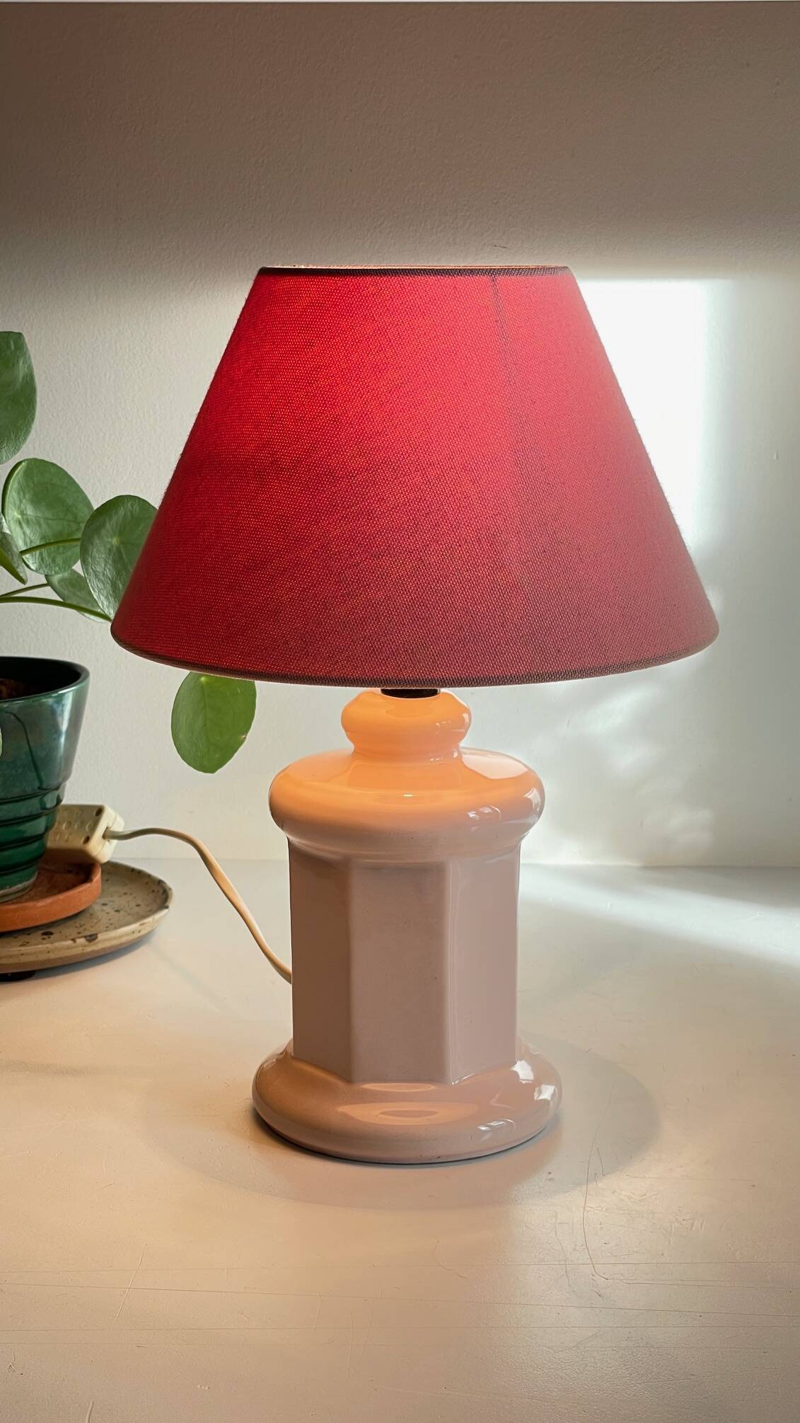Vintage Pink Ceramic Lamp