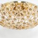 Small delicate ceiling light in gilded brass and cut glass in the shape of flowers by Palwa, Germany, 1970s.