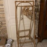 Rattan coat rack