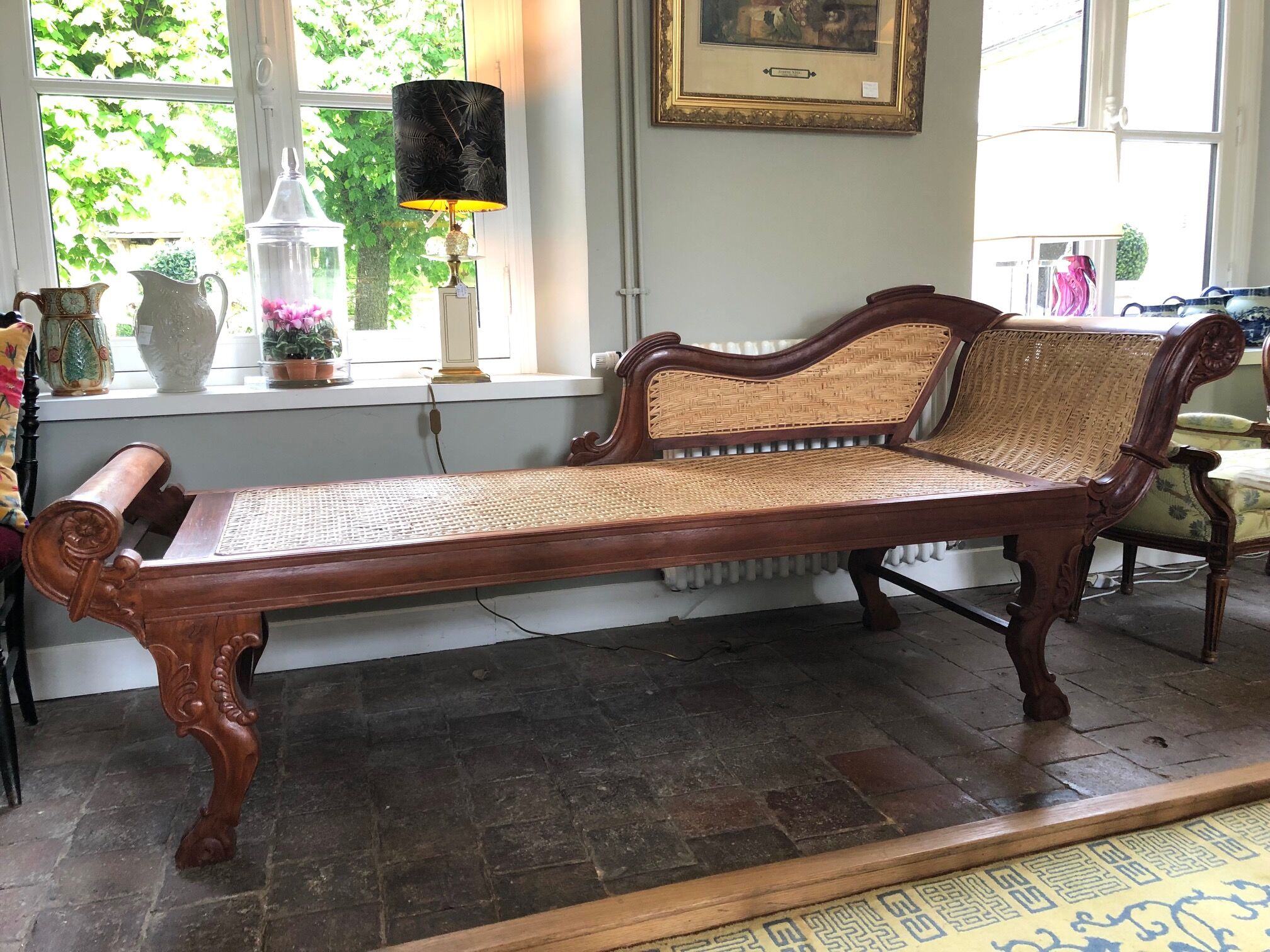 meridian wood and wicker braided colonial style