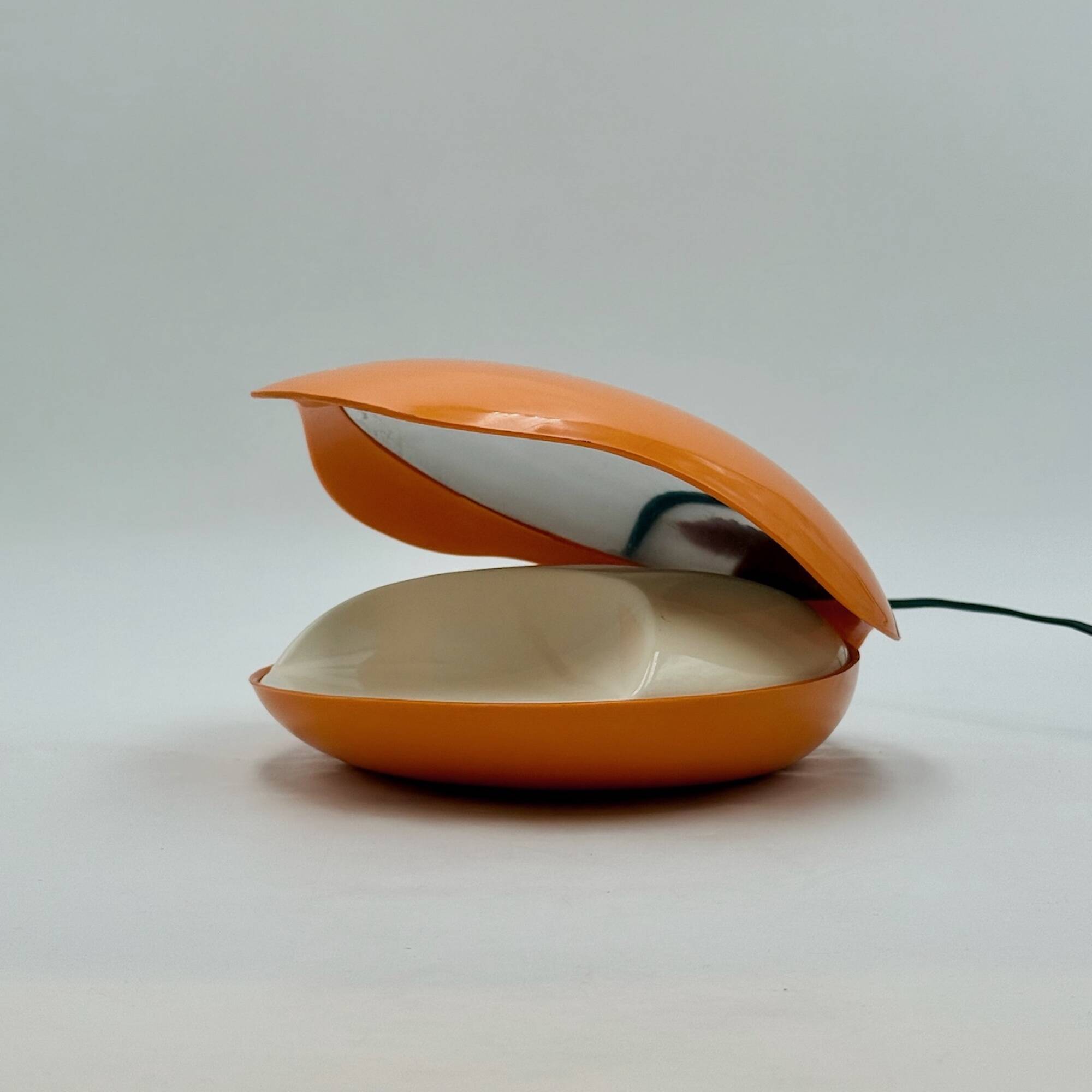 Lampe Oyster orange vintage par Gamma3, design italien des années 1970