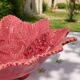 Vine leaf raspberry majolica centrepiece bowl