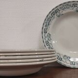 Set of 6 hollow plates terre de fer St-Amand