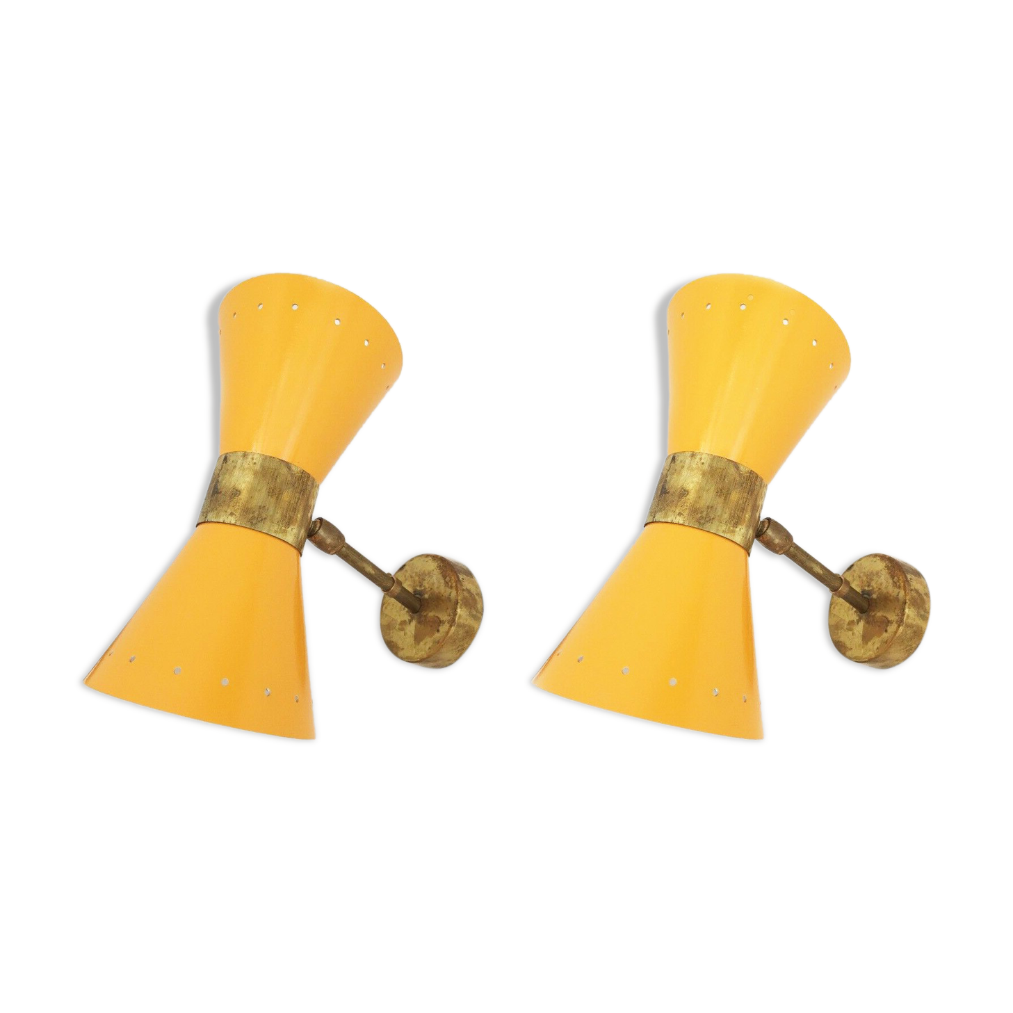 Paire d'appliques italiennes Diabolo design années 1950