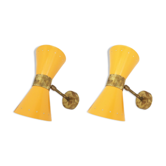 Pair of Italian sconces Diabolo design 1950s