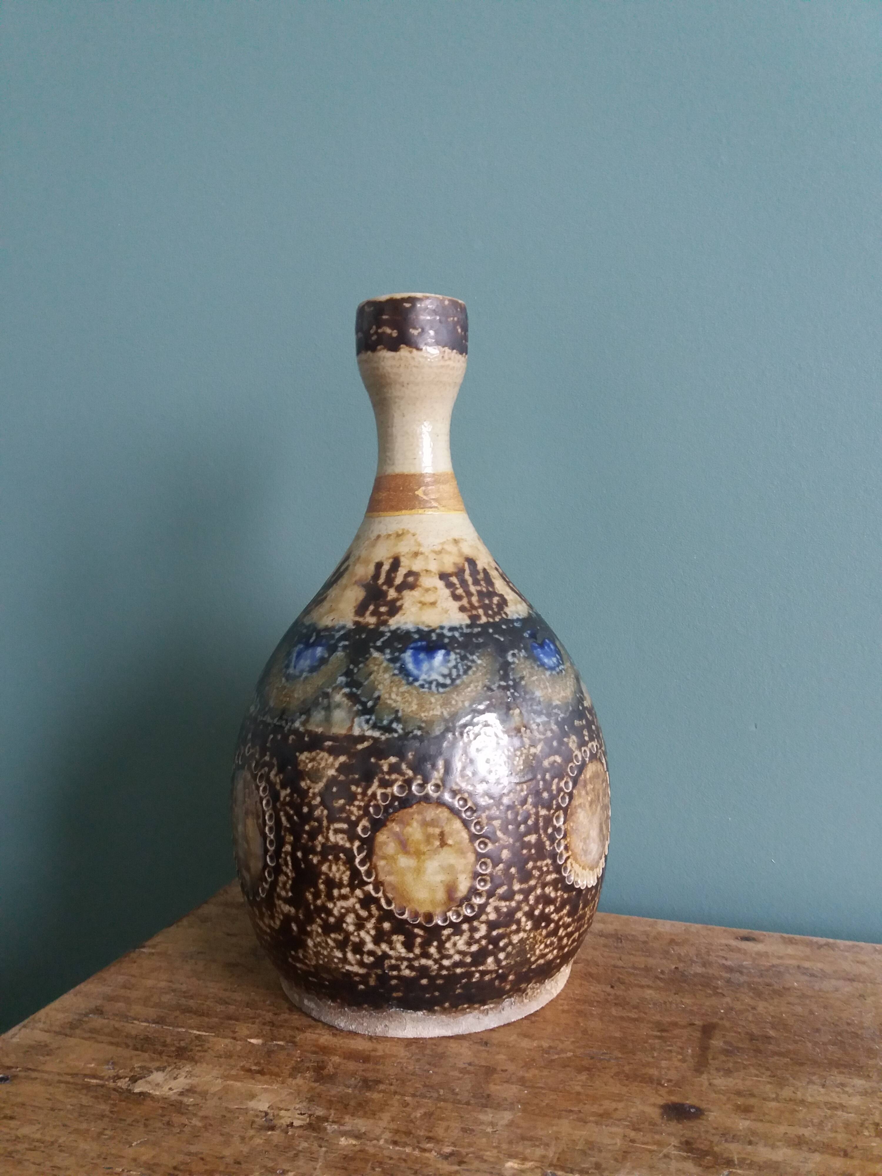 Stoneware vase signed Jean Claude Courjault Keraluc