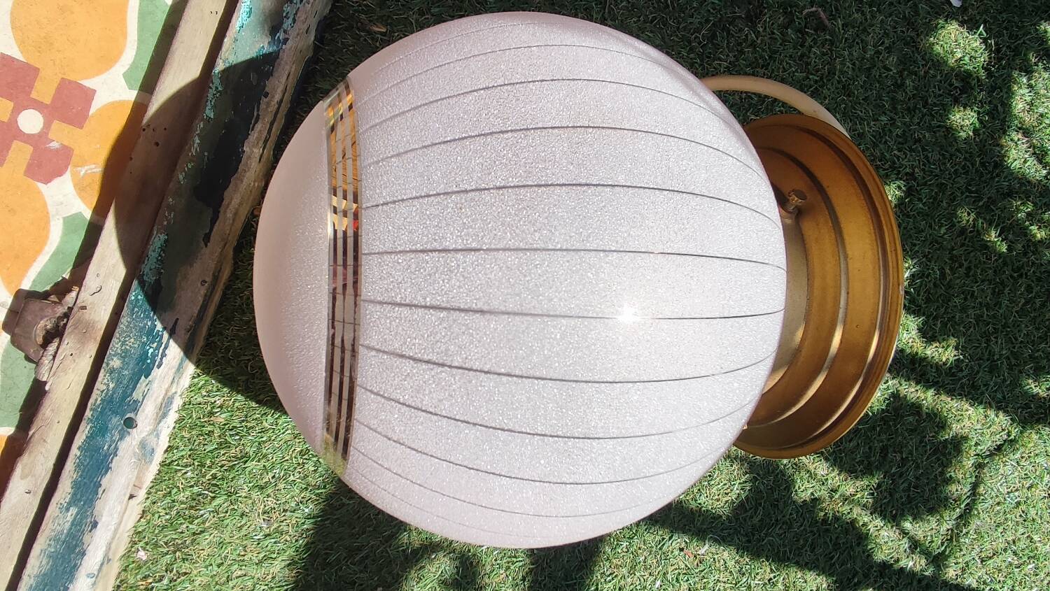 Granite pink glass ball ceiling light