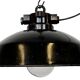 Industrial black enamel factory pendant lamp, 1950s