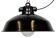 Suspension industrielle en émail noir, 1950s