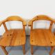 Set of 4 armchairs in pine from the 60s and 70s