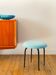 Black iron stool and boiled wool, turquoise blue, 1960
