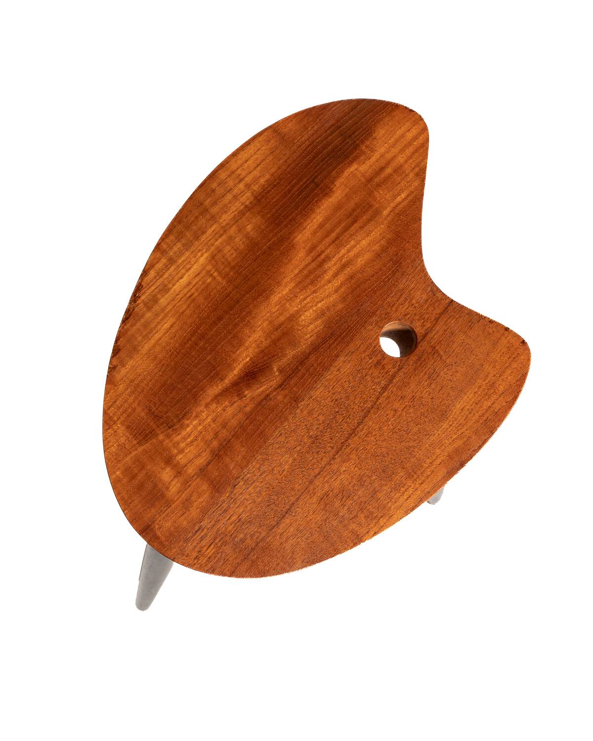 Palette-Shaped Teak Stool, Scandinavia, 1950s