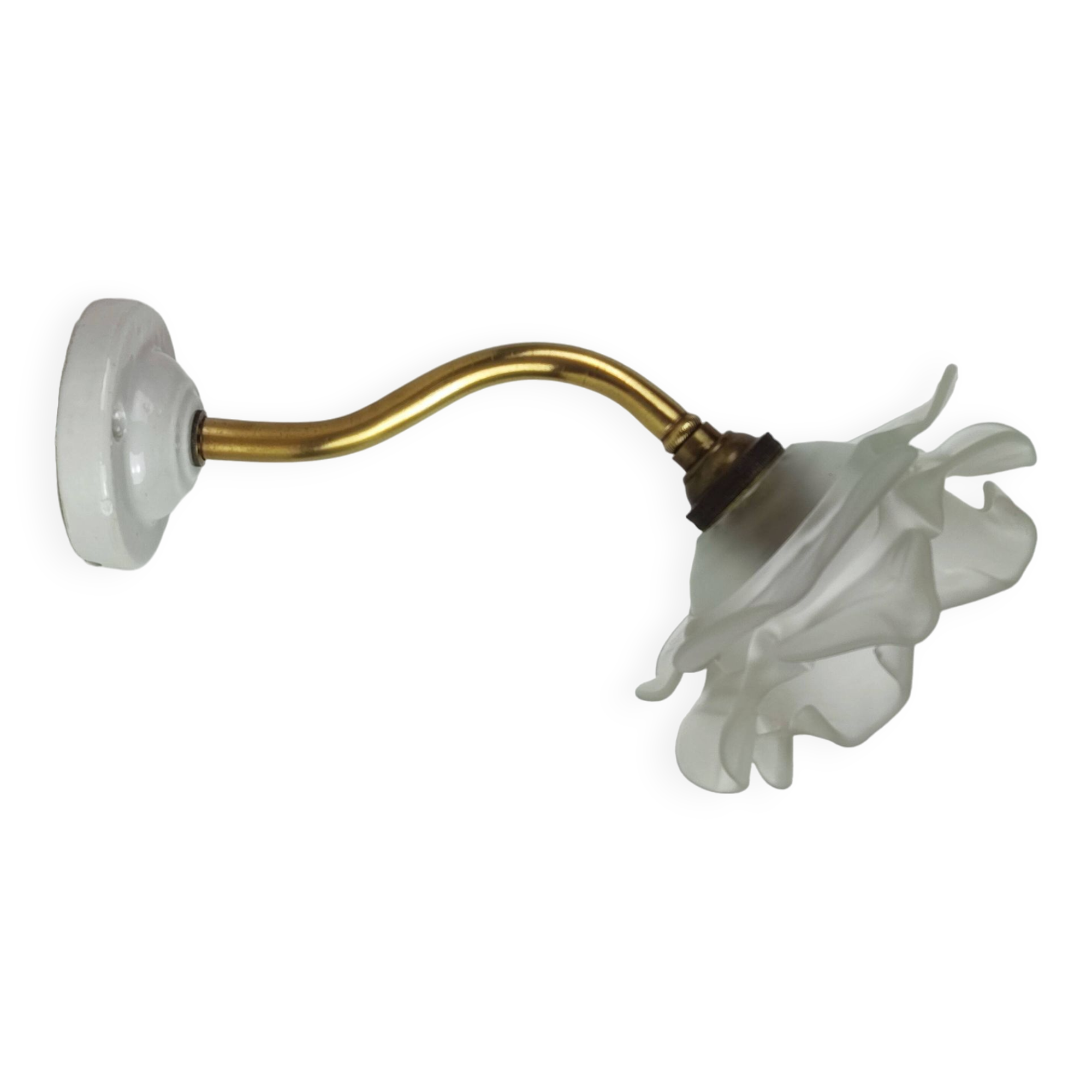 Brass and glass “flower” wall light