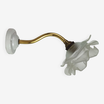 Brass and glass “flower” wall light