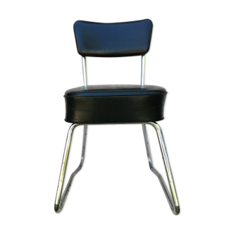 Chrome and skai industrial chair