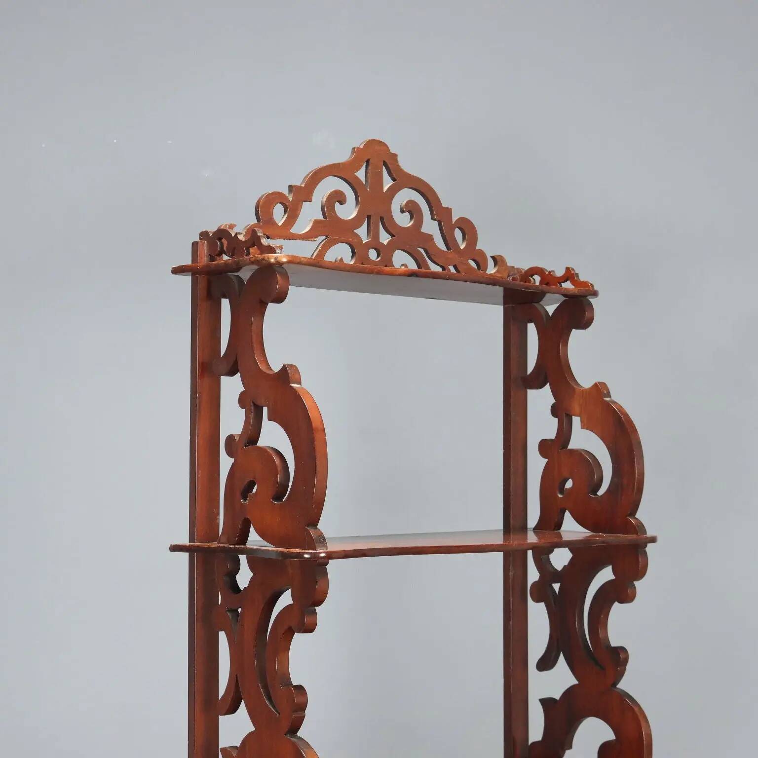 Étagère ancienne en acajou, Italie, XIXe siècle