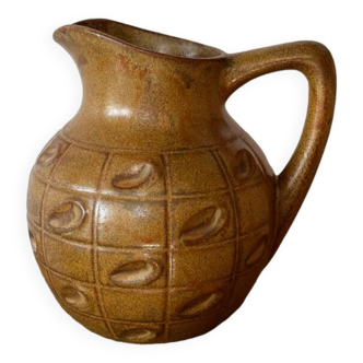 Stoneware pitcher signed Denbat