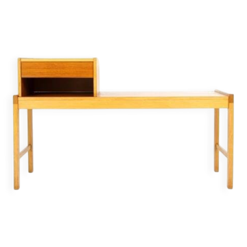 Retro Vintage Design Teak Hi Fi Stereo Bench Hallway Stand 1960s 70s Oak Danish