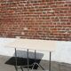 Folding table with chrome and pink formica.