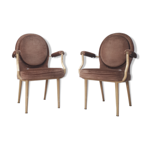 Paire de fauteuils médaillon des